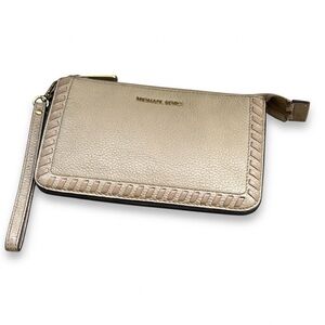 Michael Kors Lauryn Oyster Leather Whipstitch Wristlet - Boho Chic